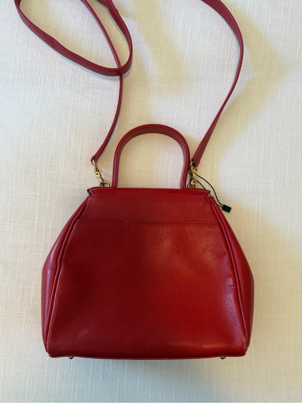 GIVENCHY- red leather top handle bag vintage - Picture 8 of 12
